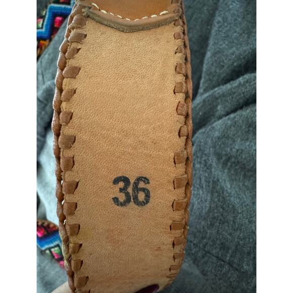 Free People Embroidered Leather Belt - Size L - Picture 4 of 4